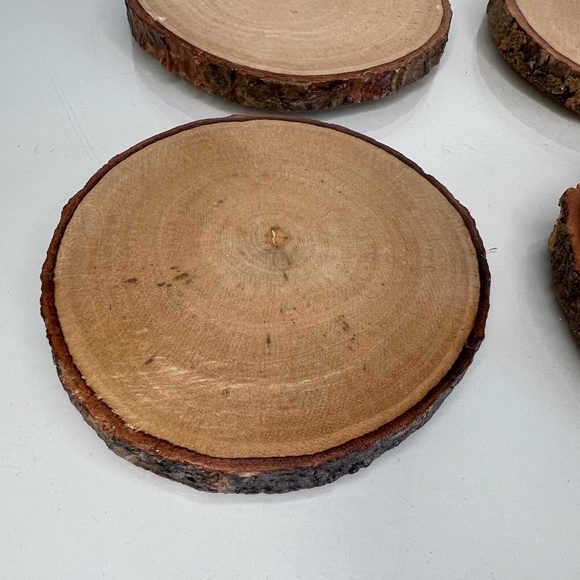 Handmade Rustic Wood Drink Coasters Set of 6 For Tea Coffee Mug Drinks - Picture 6 of 13